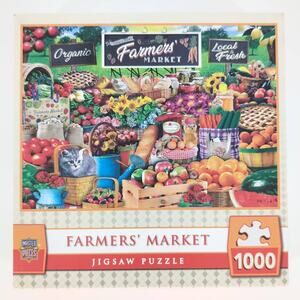 Master Pieces 1000 Piece "Farmers' Market" Jigsaw Puzzle - Good Used Condition